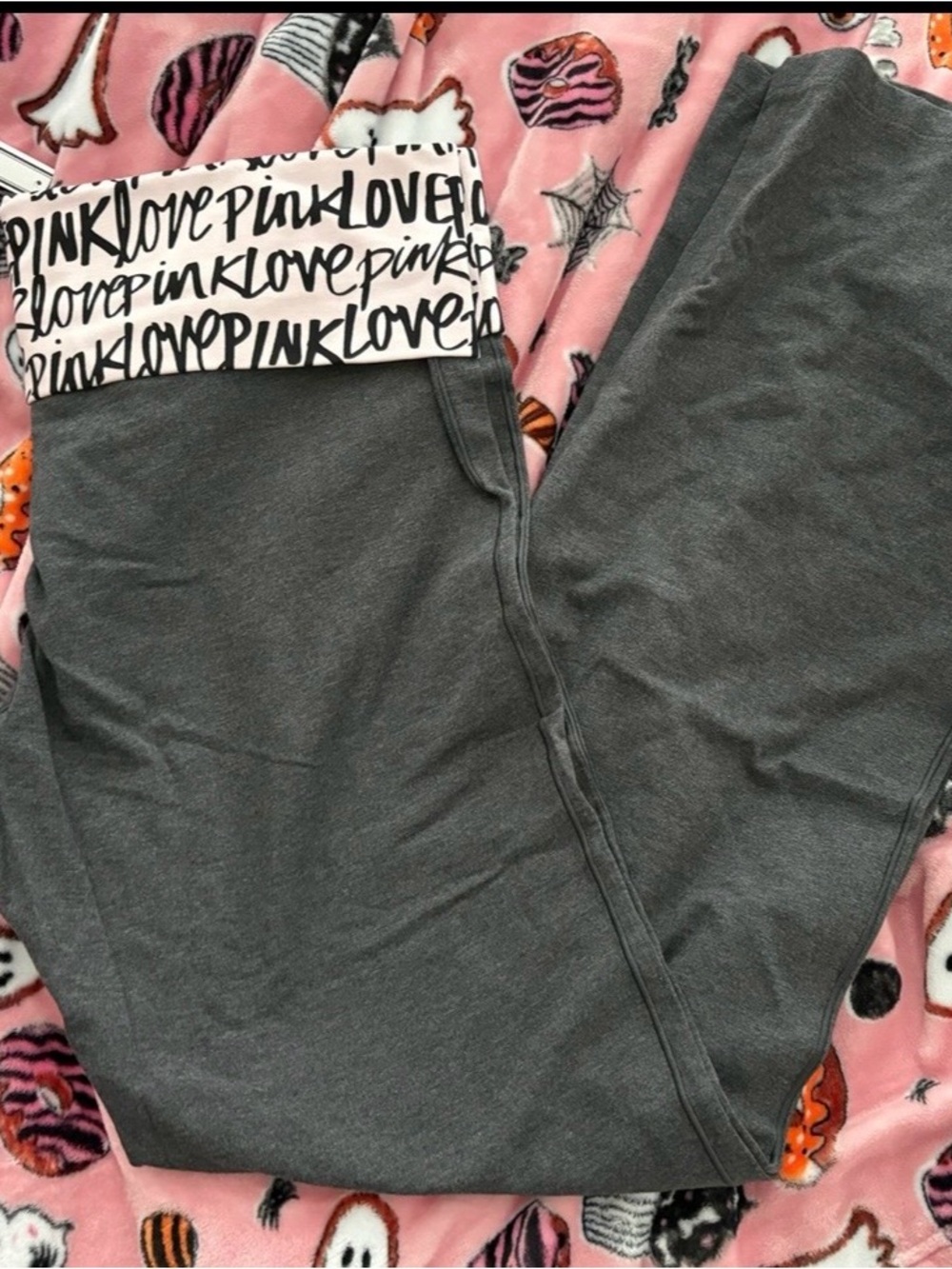PINK Victoria's Secret all day fold over Flared Leggings - Picture 2 of 7